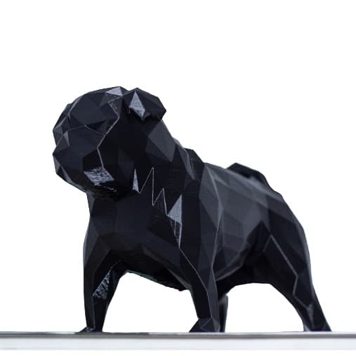 Pug Low Poly - Escultura Cachorro Geométrico Decorativo