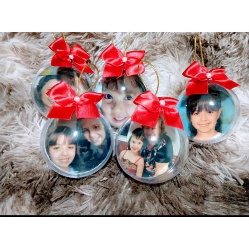 Bolinhas para Árvore de Ntal Personalizadas com Foto