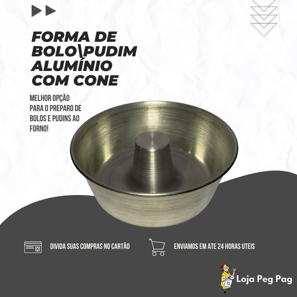 Forma de Bolo\Pudim Alumínio com Cone