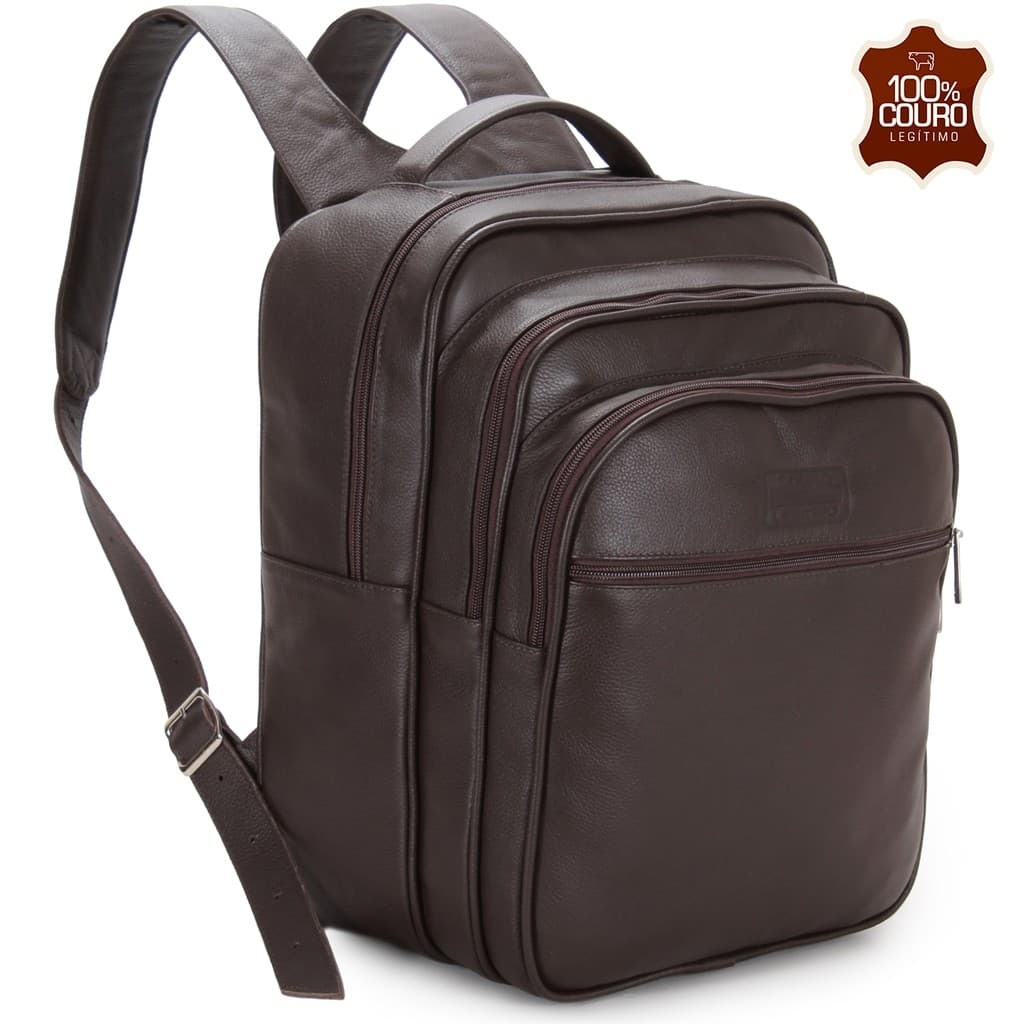 Mochila De Couro Legitimo Mochila para Notebook 14 15 16 polegadas / Mochila executiva em Couro