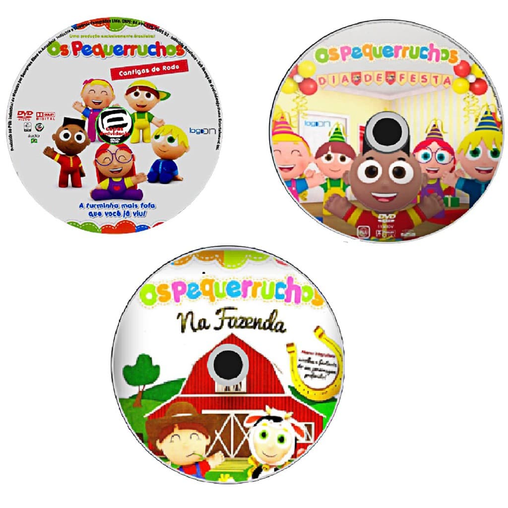 Pequerruchos 3 DVDs - Cantigas de Roda,Dia De Festa na Fazenda