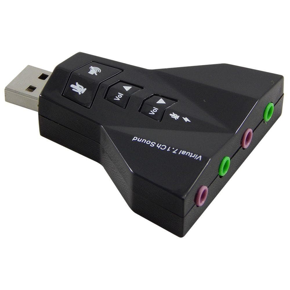 ADAPTADOR PLACA DE SOM 7.1 USB PARA FONE E MICROFONE PC E NOTEBOOK
