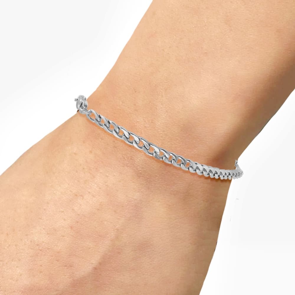 Pulseira grumet corrente 22cm masculino 3x1 prata 925