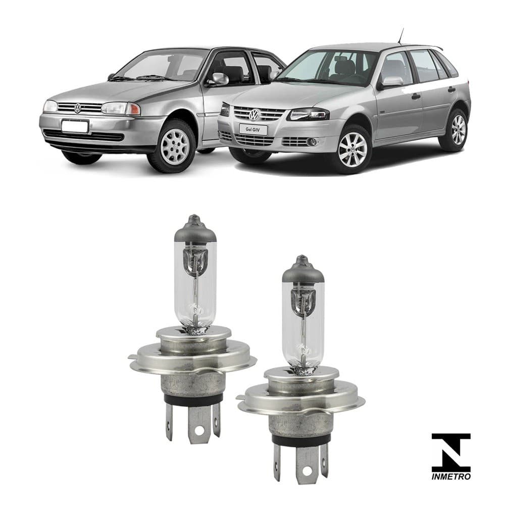 Kit Lampadas VW Gol G2 G4 Parati Saveiro Farol H4 Par 60/55W