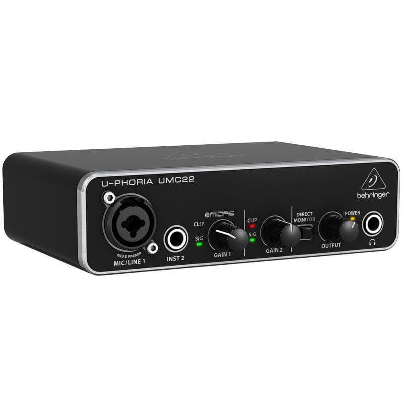 Interface Áudio 2 Canais Behringer Umc22 Usb U-phoria