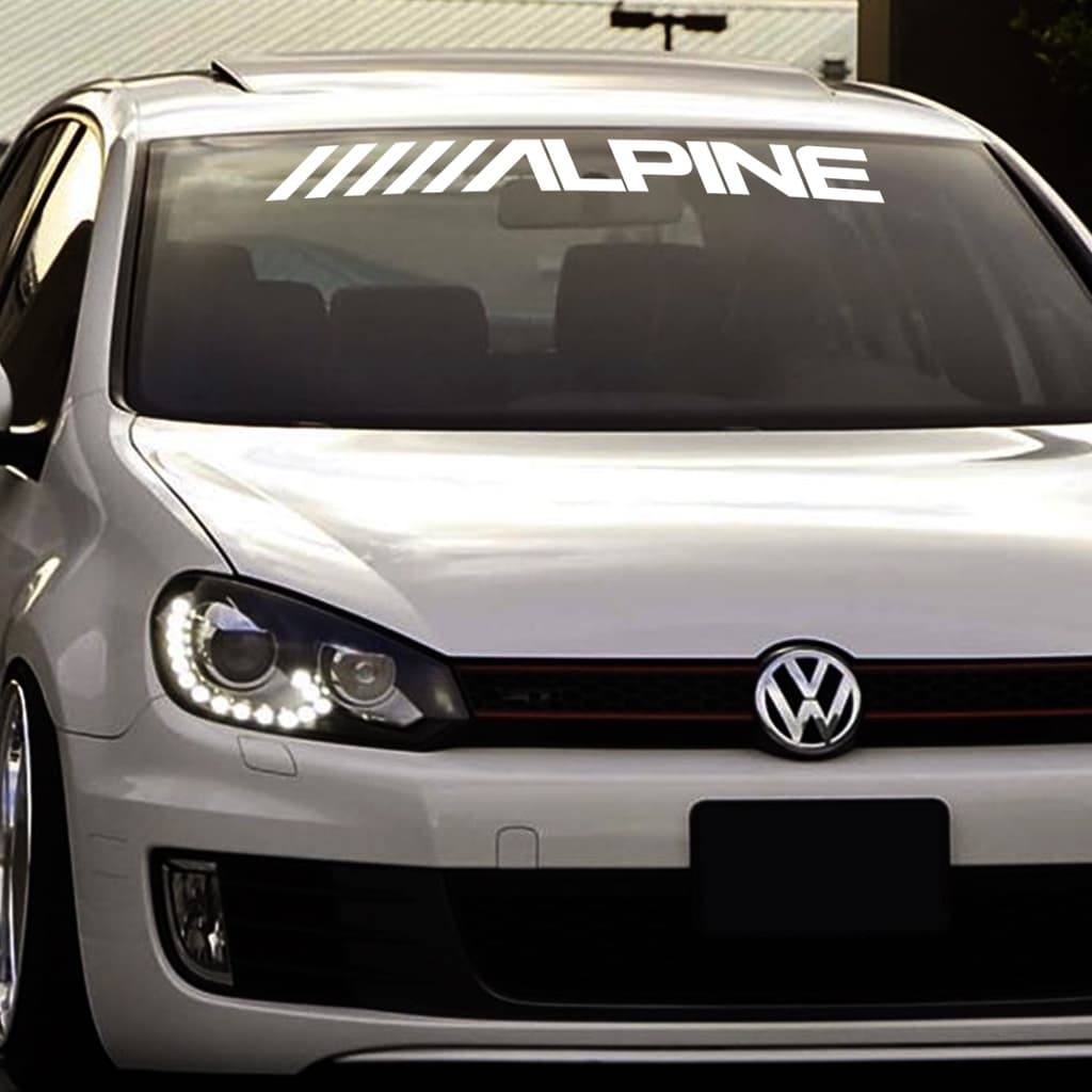 Adesivo Para Brisa Alpine Som Automotivo Carro Rebaixado Dub
