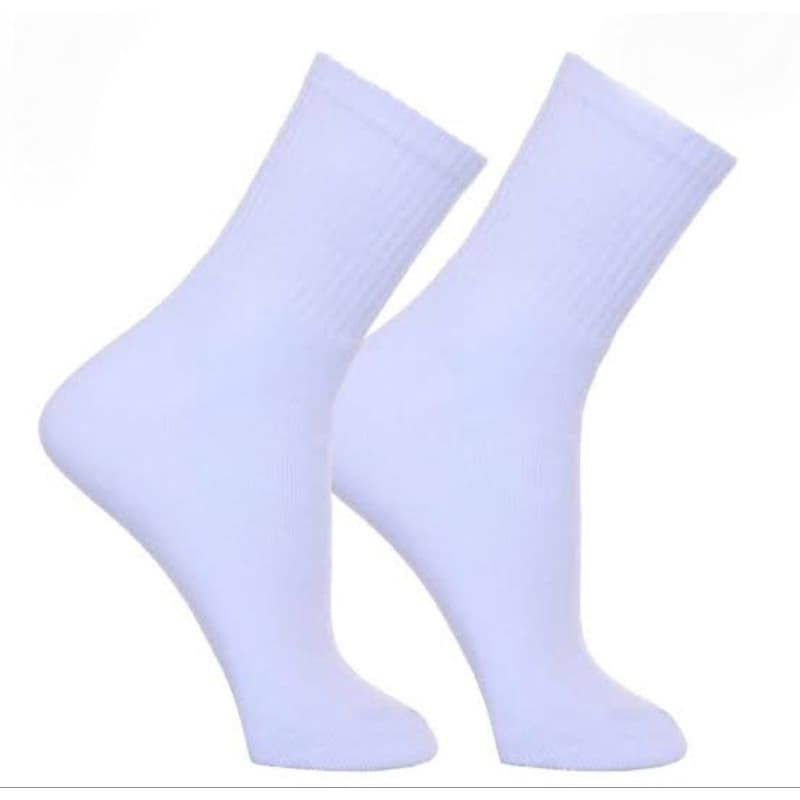 6/12 pares Meia BRANCA  Lisa longo e curta  N 34 a 44 Feminina Masculina Adulto soquete longa meias HR