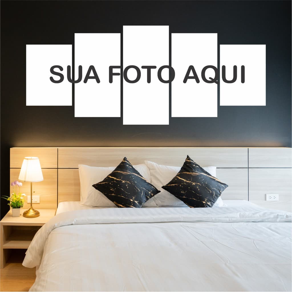 Mosaico Personalizado Quadro Decorativo Pra Sala Quarto Escritorio 5 peças Decorativo Cozinha Namorados Love