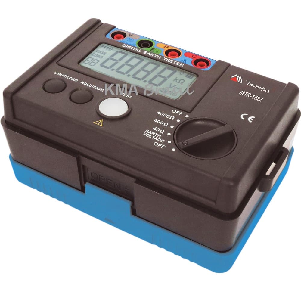 Terrometro Digital Minipa MTR-1522 com Tensão de Terra AC 400V e até 4.000ohms Cat III