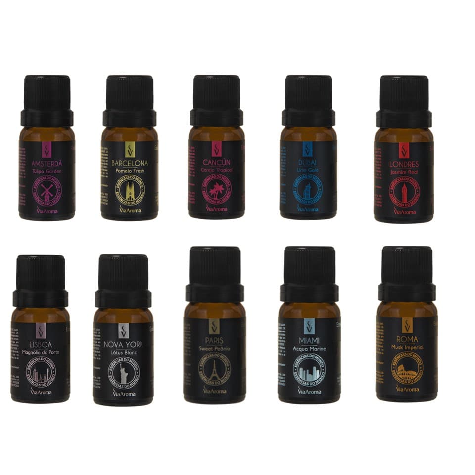 10 Essencias Linha Mundo - 10Ml - Via Aroma