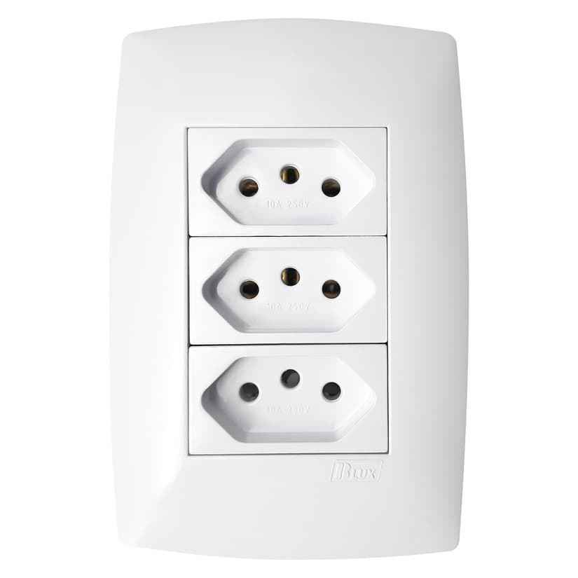 Tomada Tripla 10a Branco 4x2 Iluminacao - Blux