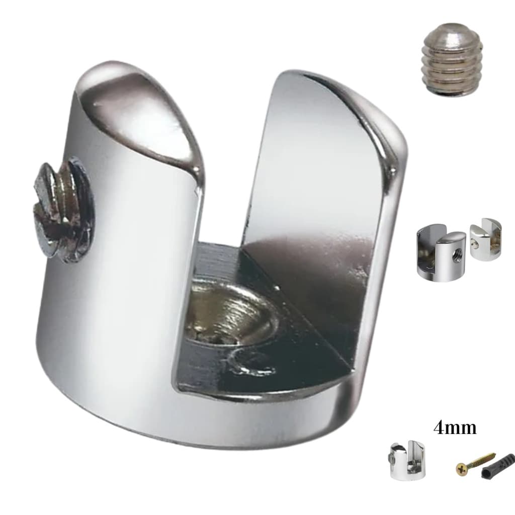 Suporte Fenda de metal para prateleira vidro 4mm