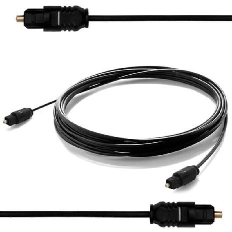 Cabo De Áudio Óptico Digital 3 Metros 3m Plug Toslink - Gold