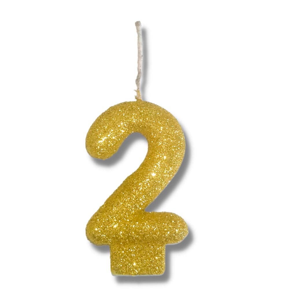 Velas Super Max De Aniversário (Dourado e Prata) - Números + Glitter -  1 Uni