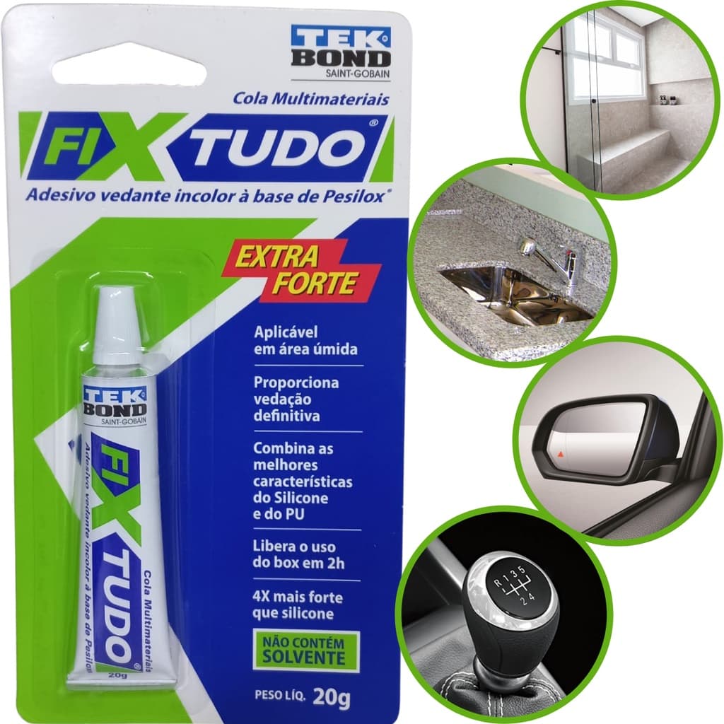 Adesivo Vedante Cola Incolor Fix Tudo 20g ADESPEC Tekbond