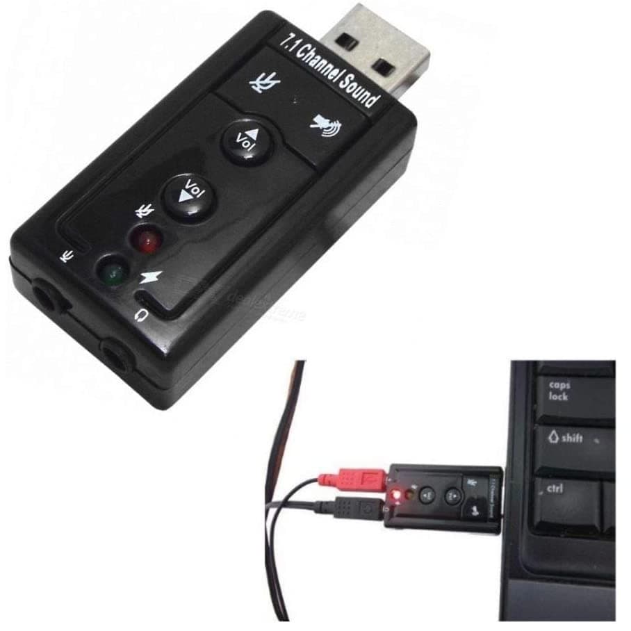 ADAPTADOR PLACA DE SOM USB 7.1 CONECTOR P2 FONE MICROFONE