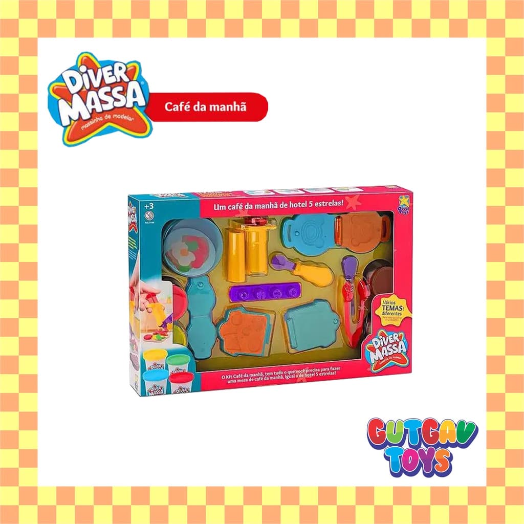 Diver Massa Kit Café da Manhã - Divertoys - massinha criança, massa de modelar