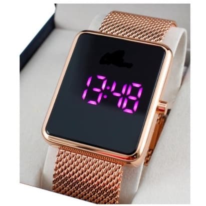 Relógio Feminino Led Watch Digital Luxo Strass Rosé Preto Prata Dourado 2345