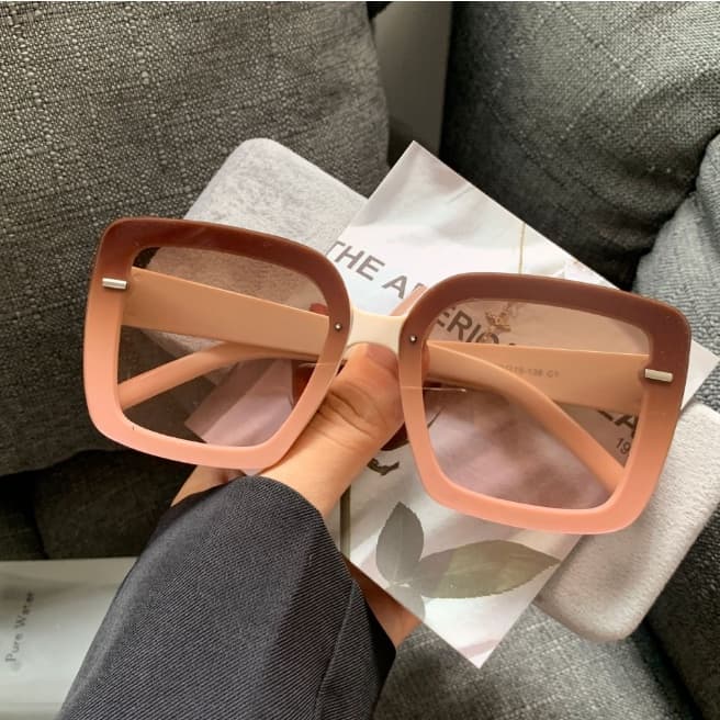Óculos De Sol Com Armação Quadrada Superdimensionados Para Mulheres De Luxo Senhoras Gradient Eye Shades UV400