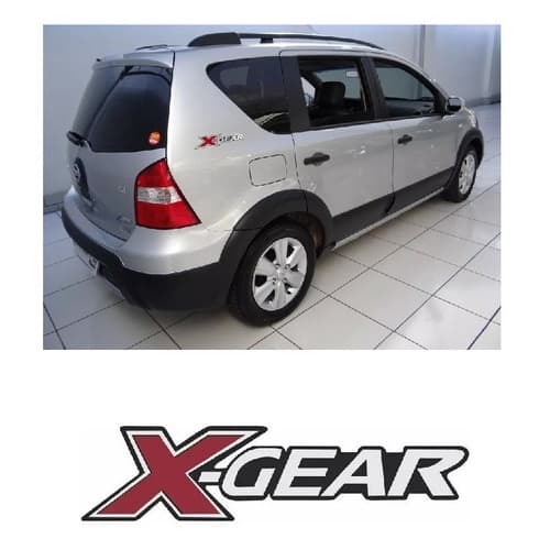 Emblema Adesivo X- Gear Livina  Aço Escovado 1ª Linha