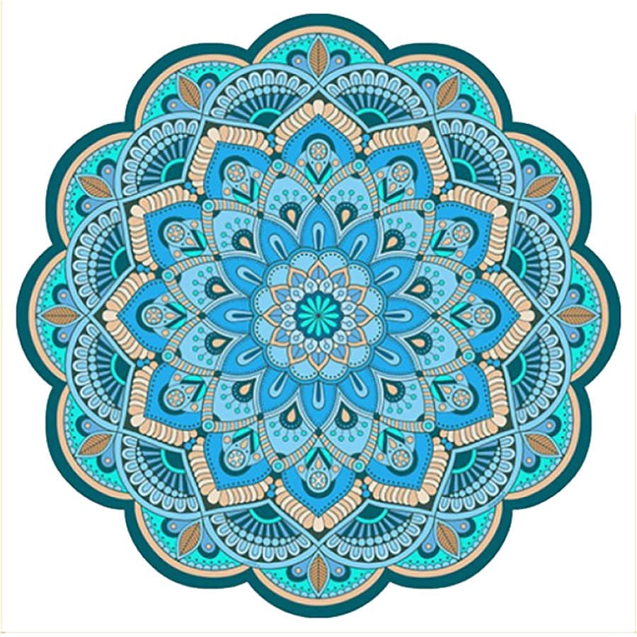 Manta Parede Multiuso Decorativa Aveludada Mandala Acqua Redonda Ø 138 cm Gili