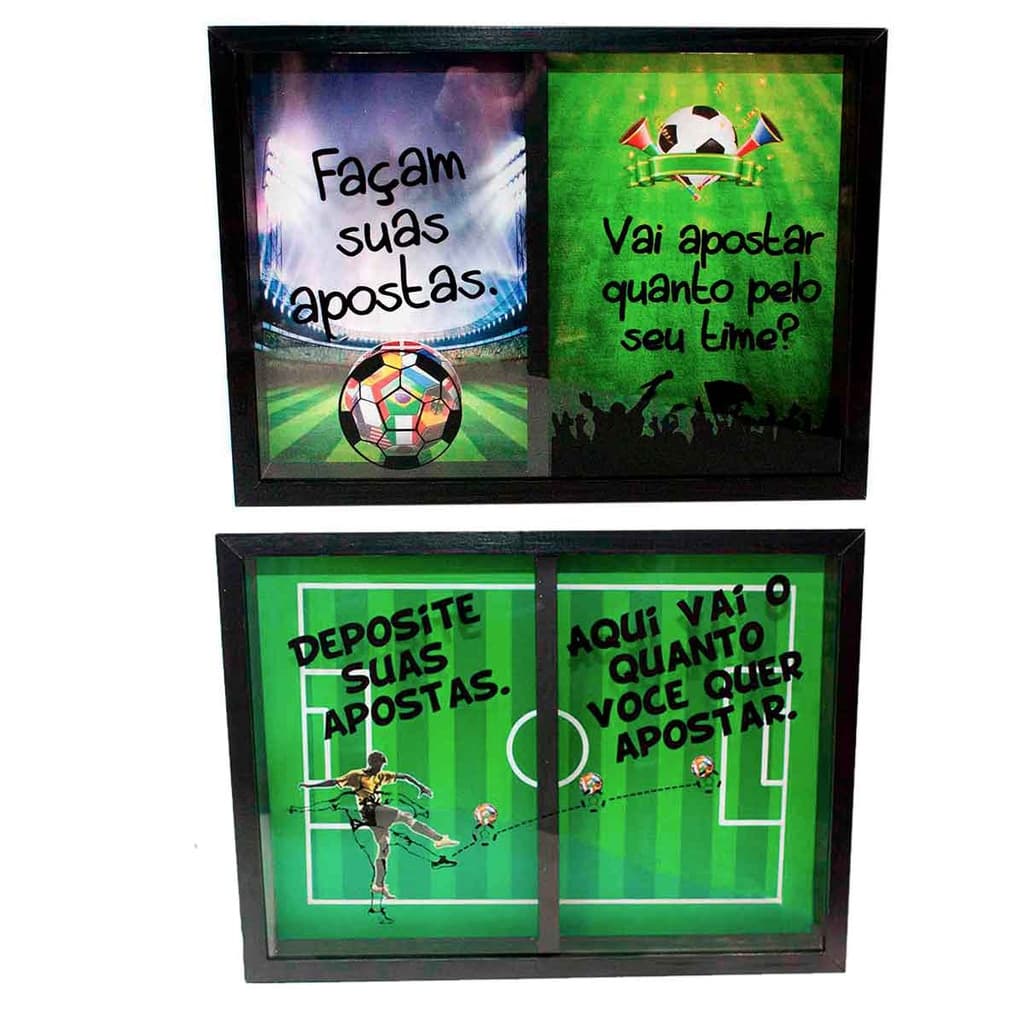 Quadro Duplo Bolão Apostas 25x35 Futebol Copa Decoração