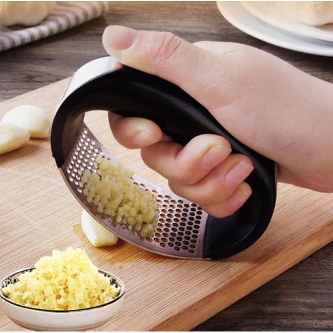 Espremedor de Alho - Triturador Amassador de Alho Aço Manual Com Pressão Garlic
