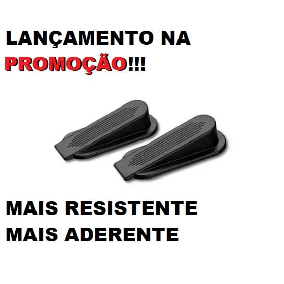 NOVIDADE NA PROMOÇÃO KIT 2 Calço Segura Porta Aparador Cunha Trava No Piso cor preta