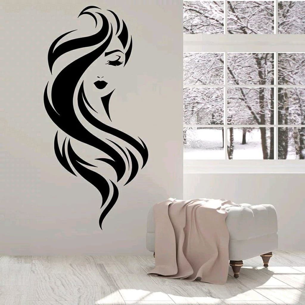 Adesivo Decorativo Cabelo Liso Salão