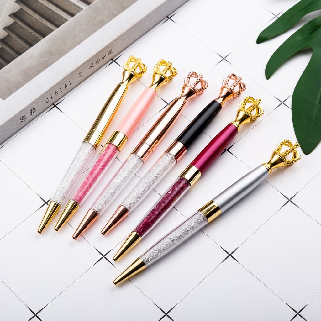 Caneta Esferográfica Em Formato de Coroa Com Coroa de Metal Coleção Caneta Luxo Em Metal Envio Imediato Brasil