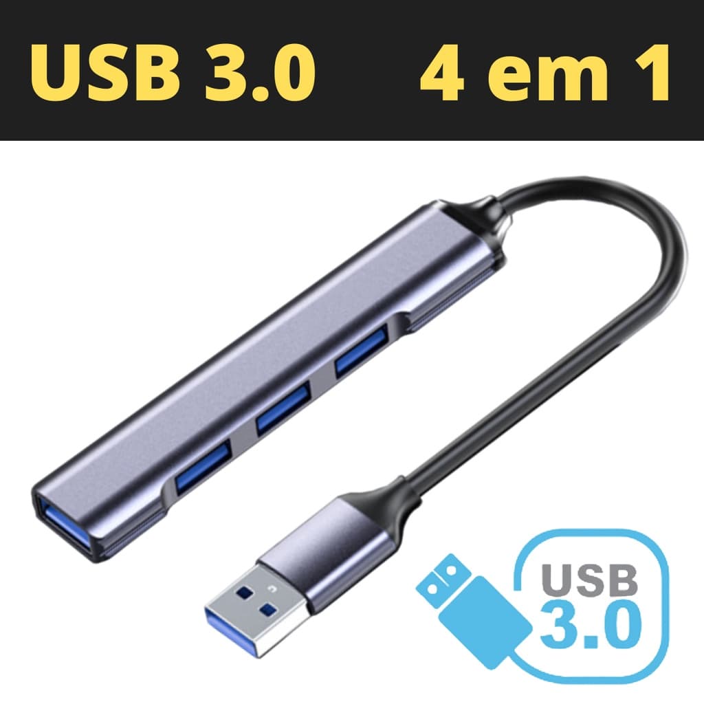 Hub Usb 3.0 4 Portas 5 Gbps Alta Velocidade Notebook