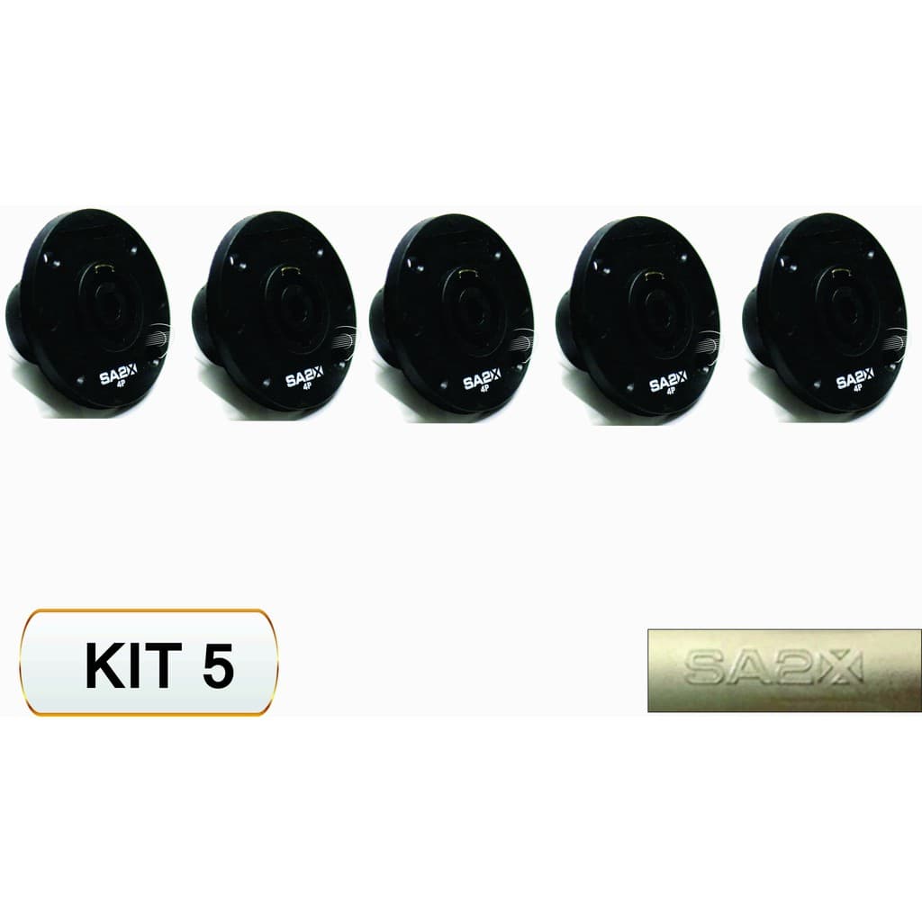 Kit 5 Plugs Painel Speakon 4 Polos Femea Sa2x- Santo Angelo.