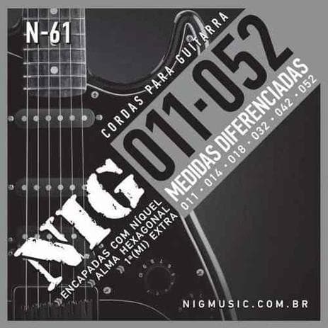 Encordoamento Guitarra 011 NIG + 1º Mi Extra N61