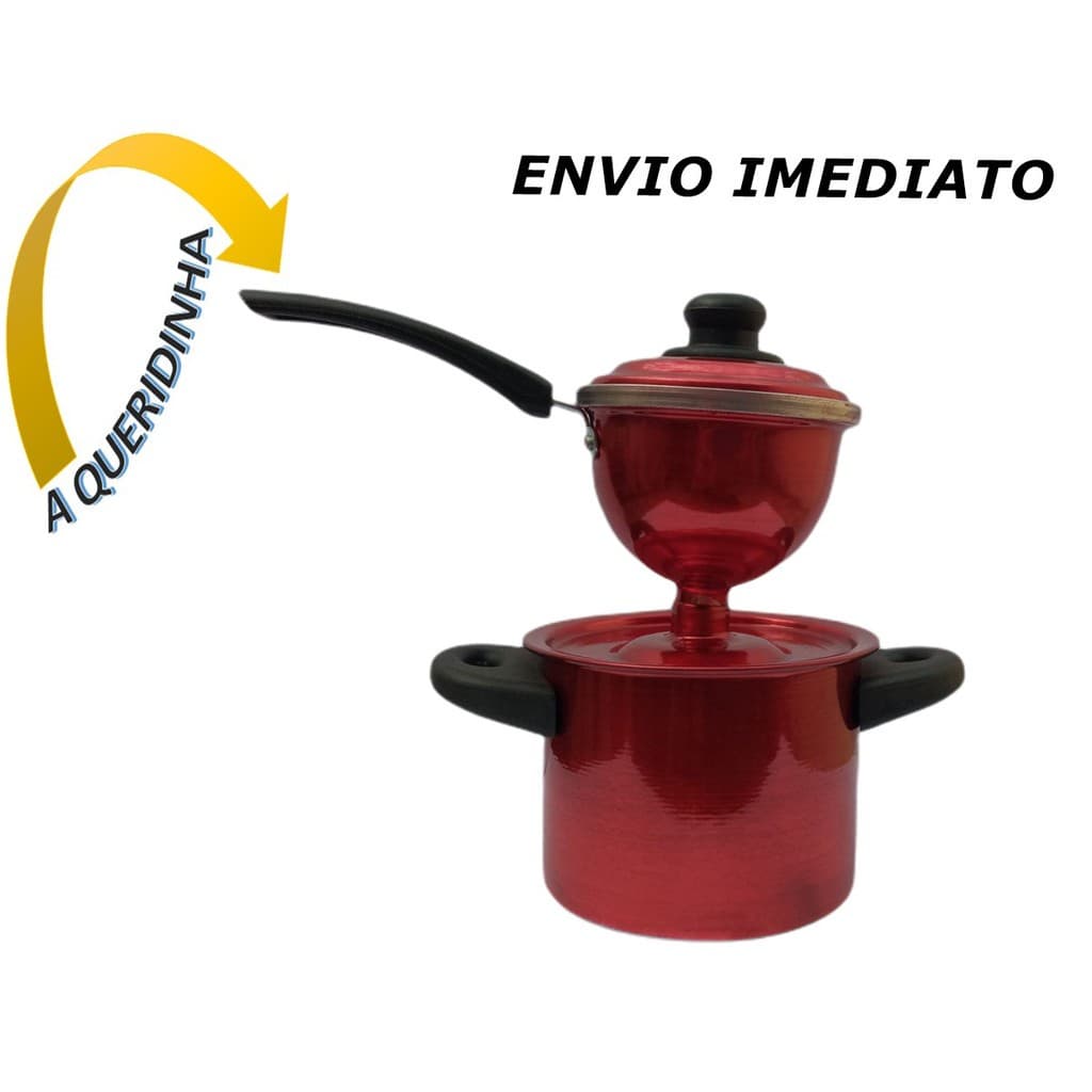 Panela de Alumínio Cuscuzeiro individual vermelha paulistinha