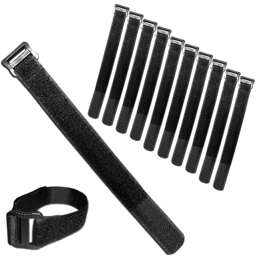 Cinta Abraçadeira Strap 25mm x 340mm Kit 10 Unidades Com Fivela
