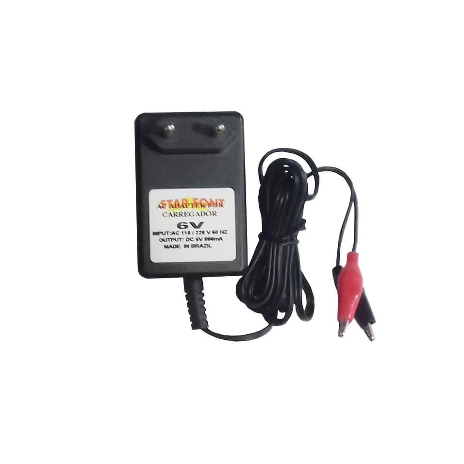 Carregador De Bateria 6vdc 800mah Entrada: 110/220v 50/60hz
