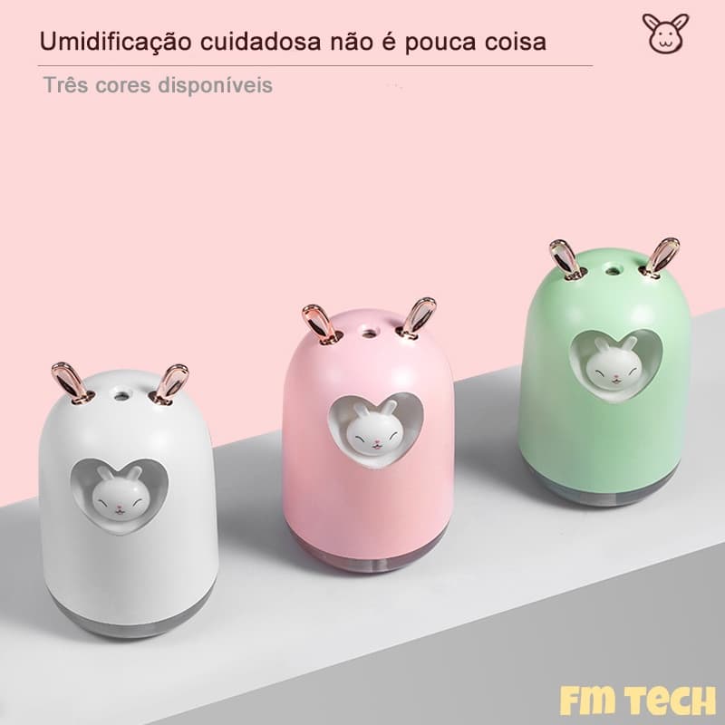 Umidificador de ar para aromaterapia com luz LED portátil USB