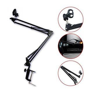 Suporte Pedestal Braço De Mesa Articulado Para Microfones Condensador