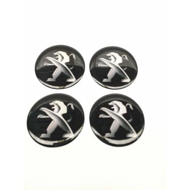 Emblema Adesivo Resinado Calota Peugeot 48mm Jogo 4 Peças