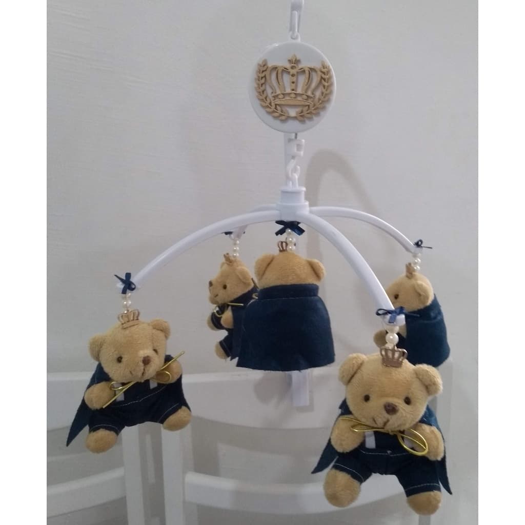 Mobile urso príncipe  azul marinho