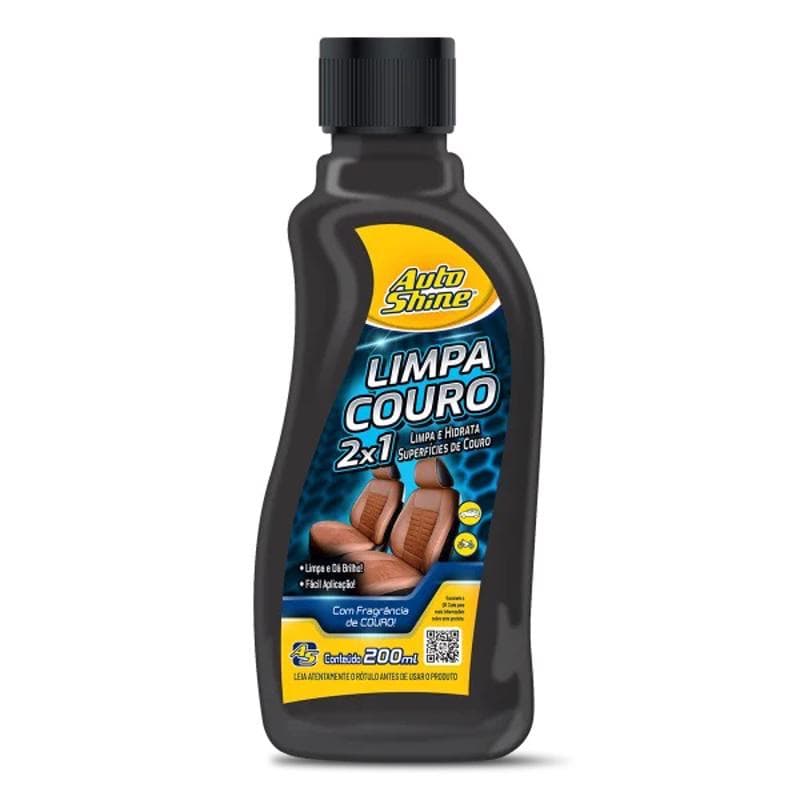 Limpa Couro Autoshine 200ml Hidratante para Couro Automotivo Sofá Bolsa e Calçados