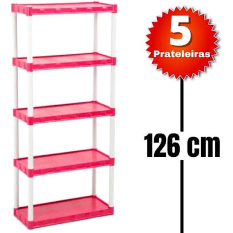 estante rosa com 5 prateleiras super resistente prática ótimo para salão de beleza quarto lavanderia