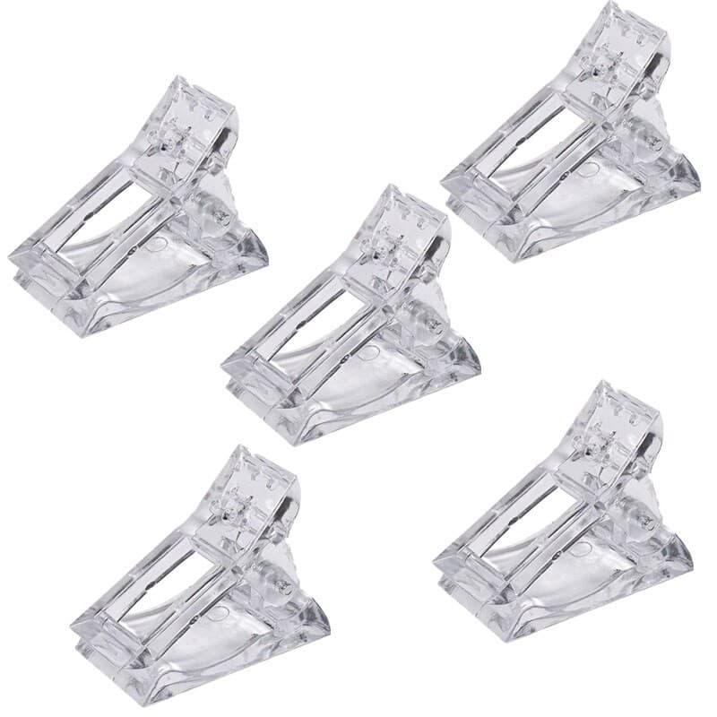Kit 5 Clipe Para Unha Presilha Acrílico  para Molde f1 Gel Polly Gel Manicure
