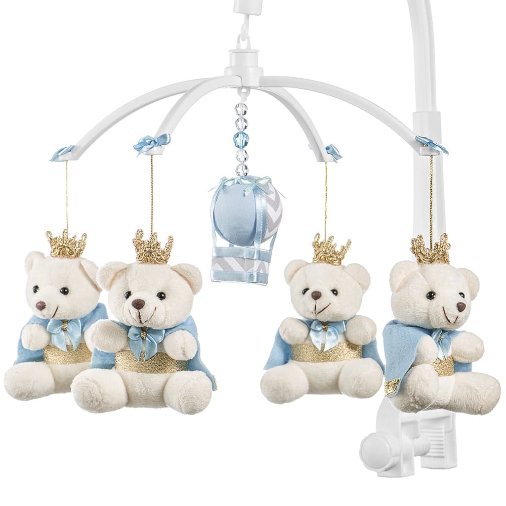 Móbile Berço Bebê Musical E Giratório Reis Bebê Brinquedo Para Berço Menino Menina Envio Imediato