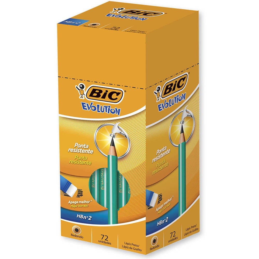 Lápis Bic Evolution Com Borracha 72 Unidades Preto Imperdivel