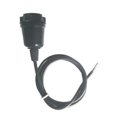 Soquete De Coluna  Preto P/ Pendente Com Rabicho 1metro