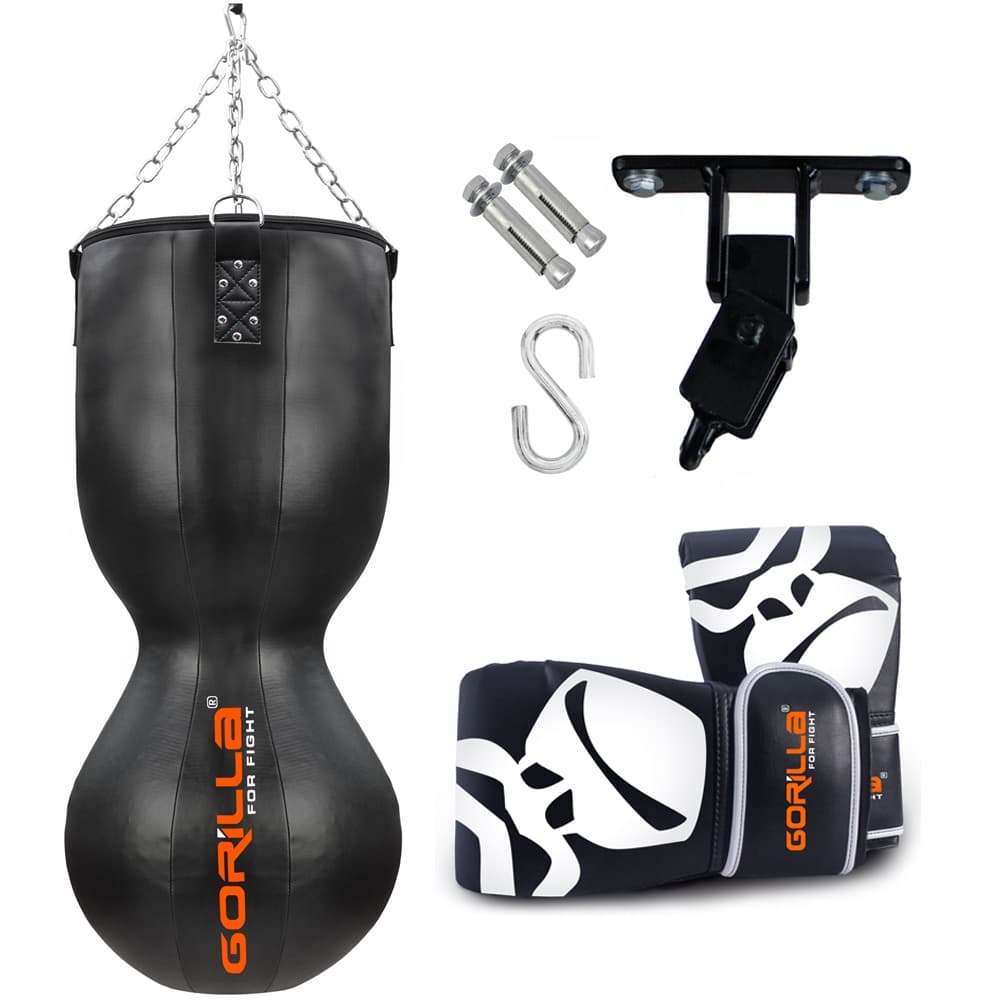 Saco De Pancada Oito Profissional +Luva Bate Saco Pro +Suporte Articulado Teto Boxe MuayThai Gorilla