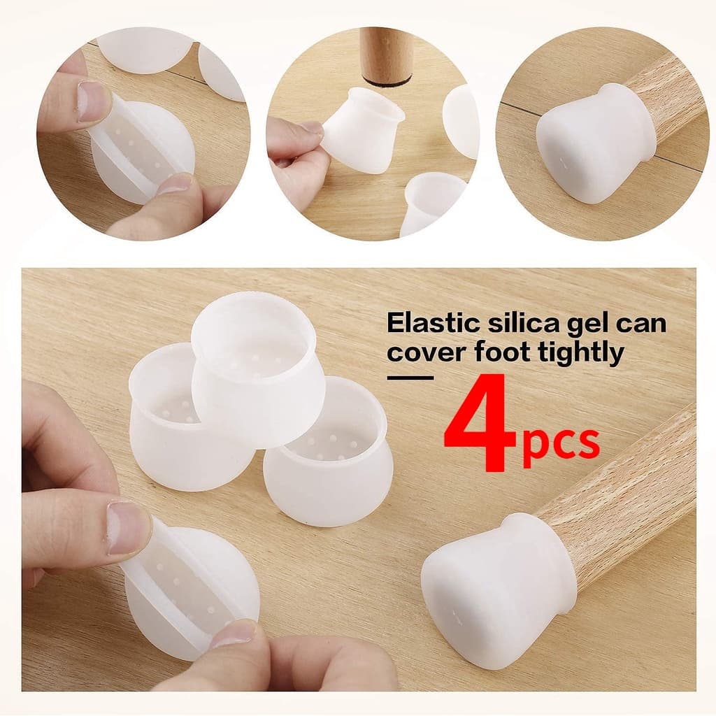 4pcs redondo Silicone pé proteção cadeira mesa perna isolamento ruído