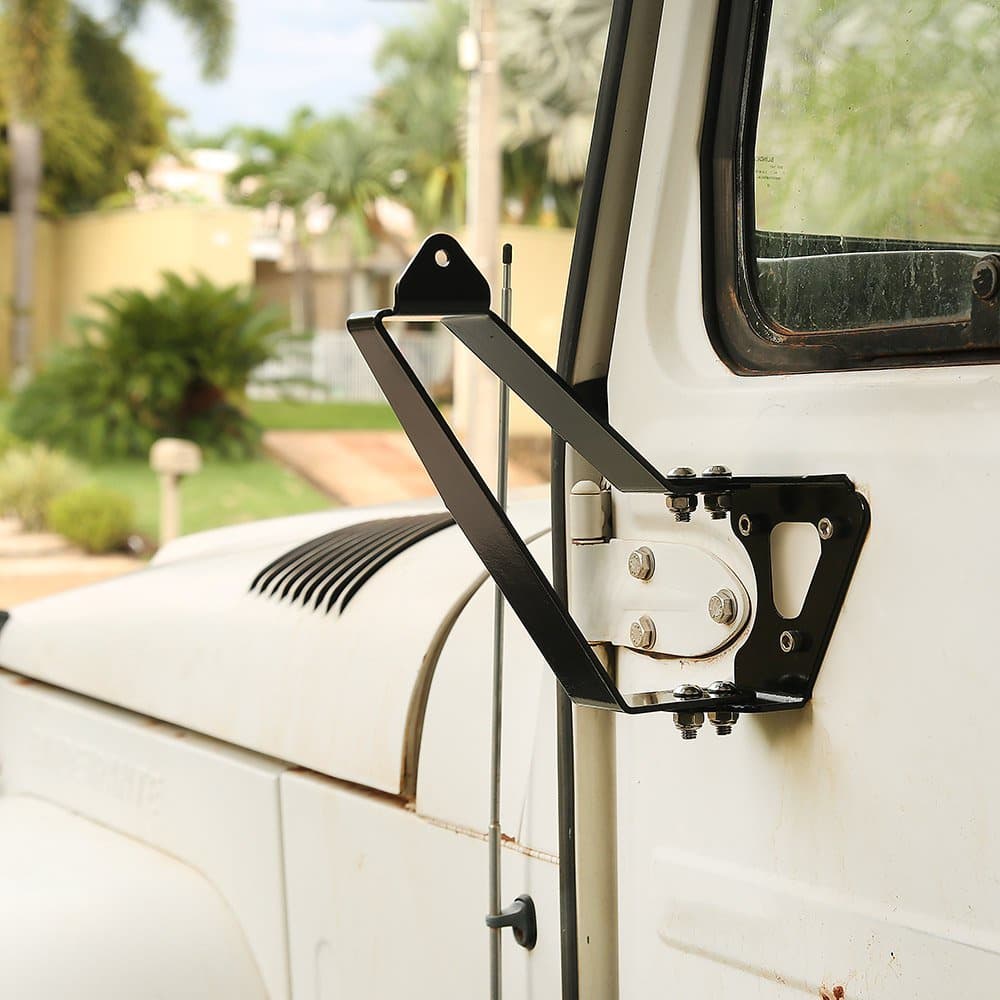 Par de Braço Retrovisor Toyota Bandeirante - Aço - Preto