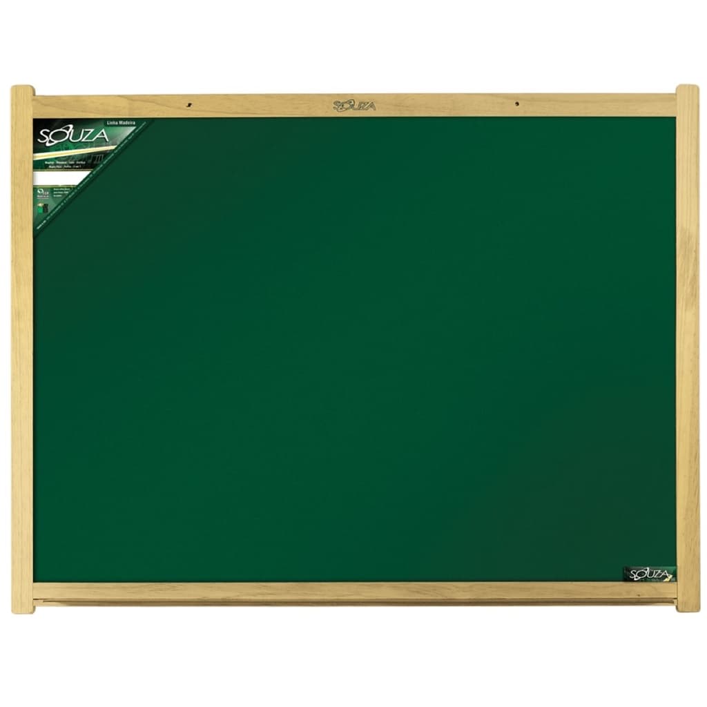 Quadro Verde Escolar 60x80cm com Moldura de Madeira para Giz